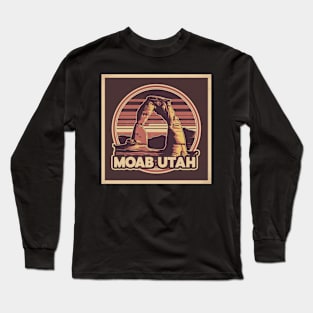 Moab Utah Arches Vintage Sunset Long Sleeve T-Shirt